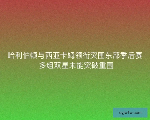 哈利伯顿与西亚卡姆领衔突围东部季后赛 多组双星未能突破重围